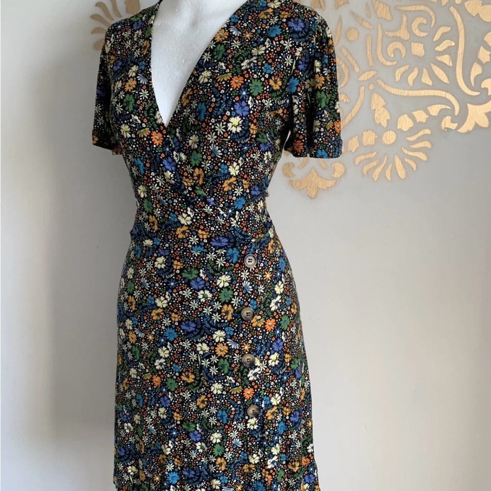 Next Brand Ditzy Floral V-Neck Wrap Dress Size 12, NWOT
